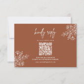 Boho Terracotta Kindly Antwort Hochzeit QR Code (Vorderseite)