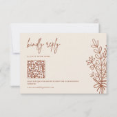 Boho Terracotta Kindly Antwort Hochzeit QR Code (Vorderseite)