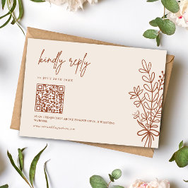 Boho Terracotta Kindly Antwort Hochzeit QR Code