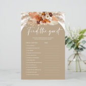 Boho terracotta Kupfer Pampas finden Sie das Gäste (Stehend Vorderseite)