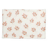 Boho Terracotta Leaf Botanical Pattern Pillowcase Kissenbezug (Rückseite-Links)