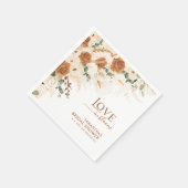 Boho Terracotta Love in Bloom Bridal Shower Serviette (Ecke)