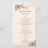 Boho Terracotta Lush Fall Floral Wedding Program (Vorderseite)