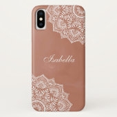 Boho Terracotta Mandala Individuelle Name Case-Mate iPhone Hülle (Rückseite)