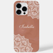 Boho Terracotta Mandala Individuelle Name Case-Mate iPhone Hülle (Rückseite)