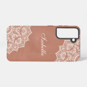 Boho Terracotta Mandala Individuelle Name Samsung Galaxy Hülle (Rückseite (Horizontal))