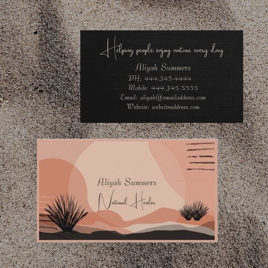 Boho Terracotta Meditative Wüste Business Card Visitenkarte