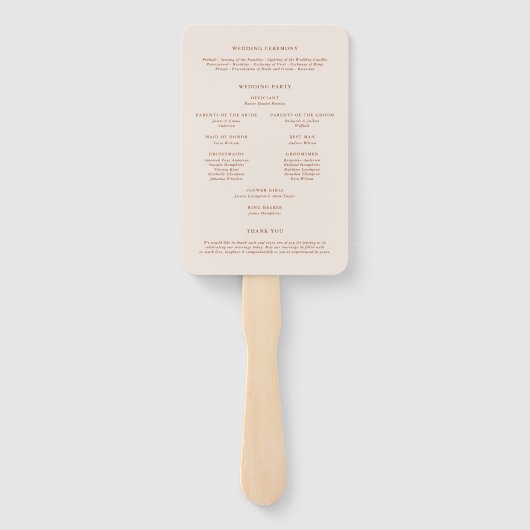 Boho Terracotta Minimalistisch Botanicals-Programm Fächer (Rückseite)