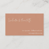 Boho Terracotta Minimalistisch Visitenkarte (Rückseite)