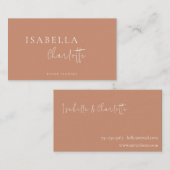 Boho Terracotta Minimalistisch Visitenkarte (Vorne/Hinten)