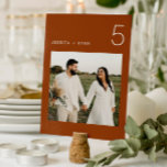 Boho Terracotta Minimalistisch Wedding Foto Tischnummer<br><div class="desc">Boho Terracotta Minimalistisch Wedding Foto Tischnummern</div>