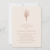 Boho Terracotta Minimalistisches florales Brautpar Einladung (Vorderseite)