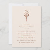 Boho Terracotta Minimalistisches Party für die Blu Einladung (Vorderseite)