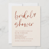 Boho Terracotta Minimalistisches Script-Brautparty Einladung (Vorderseite)