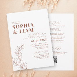 Boho Terracotta mit UAWG QR Code Wedding Einladung