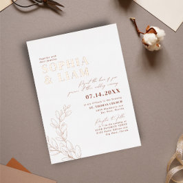 Boho Terracotta mit UAWG QR Code Wedding Folieneinladung