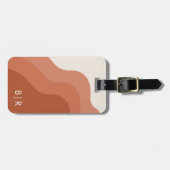 Boho Terracotta Monogram Initials Gepäckmarke Gepäckanhänger (Vorderseite horizontal)