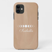Boho Terracotta Moon Phases Individuelle Name Case-Mate iPhone Hülle (Rückseite)