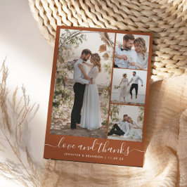 Boho Terracotta Multi-Foto Wedding Dankeskarte