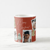 Boho Terracotta Multi Foto Weihnachtsbaum Kaffeetasse (Mittel)