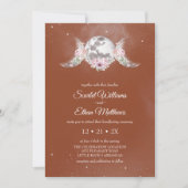 Boho Terracotta Mystical Moon Phases Handfasting Einladung (Vorderseite)