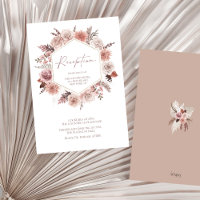 Boho Terracotta Neutral Floral Wreath Wedding