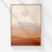 Boho Terracotta Neutrale Abstrakte Landschaft Kuns Poster