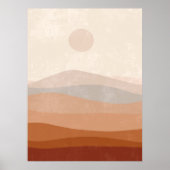 Boho Terracotta Neutrale Abstrakte Landschaft Kuns Poster (Vorne)