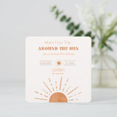 Boho Terracotta Orange Erster Rundgang durch die S Einladung (Stehend Vorderseite)