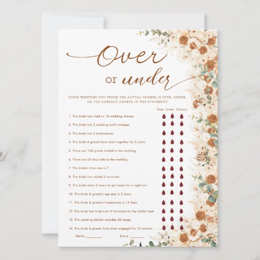 Boho Terracotta Over oder Under Brautparty (Vorderseite)