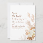 Boho Terracotta Pampas Grass and Orchids Wedding Save The Date (Vorderseite)