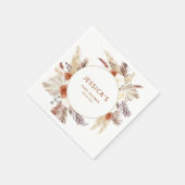 Boho Terracotta Pampas Grass Arch Baby Dusche Serviette (Ecke)