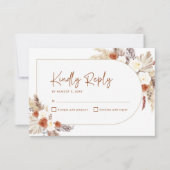 Boho Terracotta Pampas Grass Arch Brautparty RSVP Karte (Vorderseite)