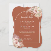 Boho Terracotta Pampas Grass Arch Floral Wedding S Save The Date (Vorderseite)