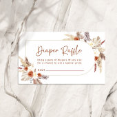 Boho Terracotta Pampas Grass Ba Diaper Raffekarte Begleitkarte