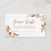Boho Terracotta Pampas Grass Ba Diaper Raffekarte Begleitkarte (Vorderseite)