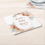 Boho Terracotta Pampas Grass Baby Shower Rechteckiger Pappuntersetzer (angewinkelt)