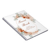 Boho Terracotta Pampas Grass Birthday Guest Book Notizblock (Rechte Seite)