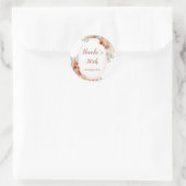 Boho Terracotta Pampas Grass Birthday Runder Aufkleber (Tasche)