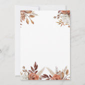 Boho Terracotta Pampas Grass Brautparty Einladung (Rückseite)