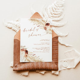 Boho Terracotta Pampas Grass Brautparty Einladung