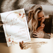 Boho Terracotta Pampas Grass Brautparty Einladung