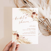 Boho Terracotta Pampas Grass Brautparty Einladung