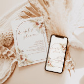 Boho Terracotta Pampas Grass Brautparty Einladung