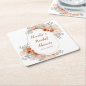 Boho Terracotta Pampas Grass Brautparty Rechteckiger Pappuntersetzer (angewinkelt)