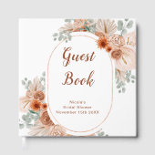 Boho Terracotta Pampas Grass Bridal Shower Gästebuch (Vorderseite)
