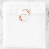 Boho Terracotta Pampas Grass Bridal Shower Quadratischer Aufkleber (Tasche)