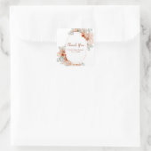 Boho Terracotta Pampas Grass Bridal Shower Quadratischer Aufkleber (Tasche)