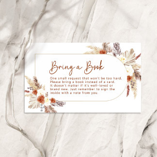 Boho Terracotta Pampas Grass Bringen Sie ein Buch Begleitkarte