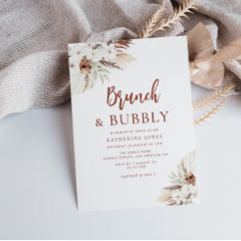 Boho terracotta pampas grass brunch & bubbly einladung